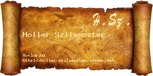 Holler Szilveszter névjegykártya